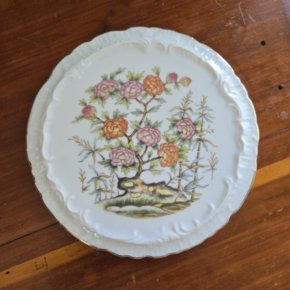 Floral Ceramic Tea Pot Stand Coaster / Hot Pad Vintage - Picture 1 of 4